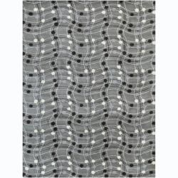 Hand tufted Bajrang Grey Wool Rug (5 X 7)