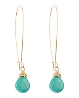 Teardrop Stone Wire Earrings, Turquoise