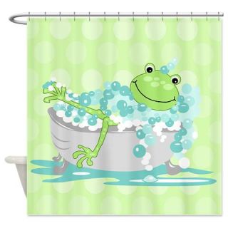  Frog in Tub Shower Curtain (Green) Shower Curtain  Use code FREECART at Checkout