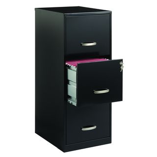 Office Designs 3 Drawer Black Steel File Cabinet (BlackMaterials SteelNumber of drawers Three (3)Dimensions 35.5 inches high x 14.25 inches wide x 18 inches deepModel 18573 )