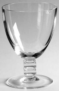 Richard Ginori Crystal Picasso Water Goblet   Clear,Plain,2 Squares Stem