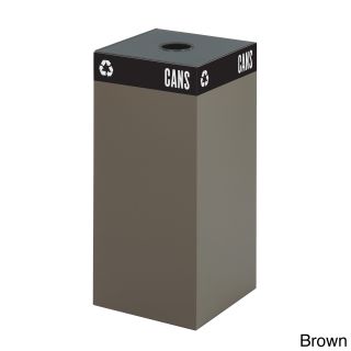 Safco 31 gallon Public Square Trash Can Base (Black, brownDimensions 15.25 inches long x 15.25 inches wide x 32 inches high )