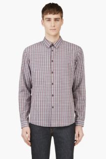 A.p.c. Red And Grey Classic Plaid Shirt