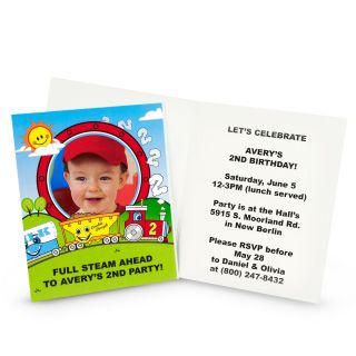 Two Two Train 2nd Birthday Personalized Invitations
