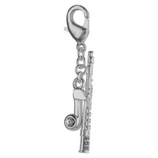 Womens Jezlaine Charm Silver Plated Flute Music Note   Silver