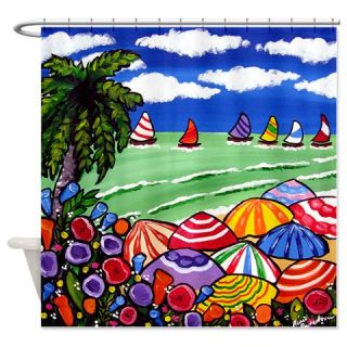  Whimsical Beach Umbrellas Sail Art Shower Curtain  Use code FREECART at Checkout