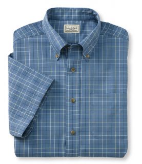 Wrinkle Resistant Twill Sport Shirt, Traditional Fit Short Sleeve Windowpane