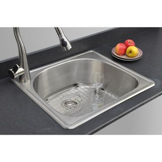 Wells Sinkware 18 Gauge D shape Single Bowl Topmount Stainless Steel Kitchen Sink