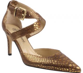 Womens J. Renee Aziza   Dark Gold Antique Metallic Snake Print High Heels