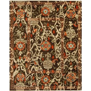 Safavieh Hand knotted Oushak Brown Wool Rug (9 X 12)