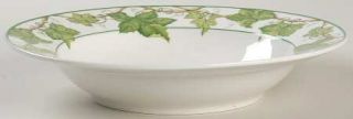 American Atelier Vineyard Rim Soup Bowl, Fine China Dinnerware   Porcelain,Green