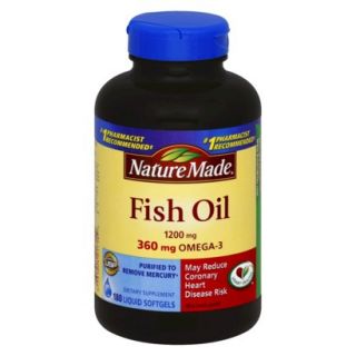 Nature Made Fish Oil 1200 mg Value Size Softgels 180 Count