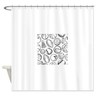  Seamless sports equipment backgroun Shower Curtain  Use code FREECART at Checkout