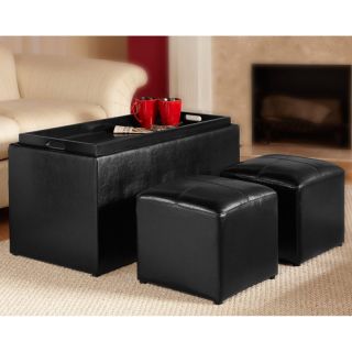 Convenience Concepts Designs4Comfort Sheridan Storage Bench with 2 Side
