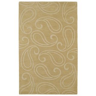 Trends Yellow Paisley Wool Rug (80 X 110)