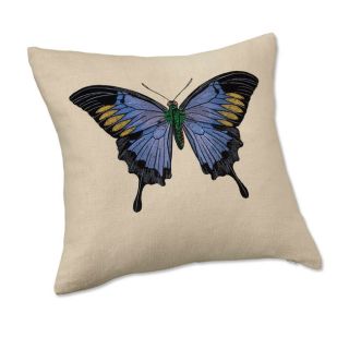 Embroidered Butterfly Pillow