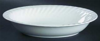 Royal Doulton Cascade 10 Oval Vegetable Bowl, Fine China Dinnerware   All White