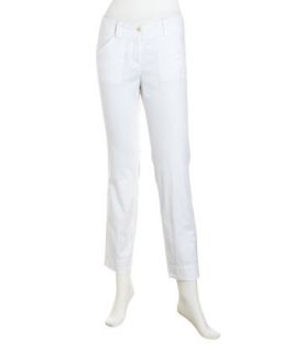 Cuffed Cropped Pants, White