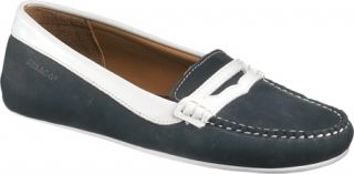 Womens Sebago Lucerne   Navy/White Patent Penny Loafers