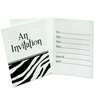 Animal Print Zebra Invitations