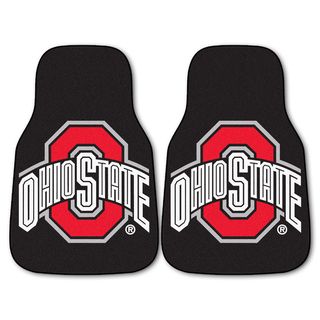 Fanmats Ohio State 2 piece Carpeted Nylon Car Mats (100 percent nylonDimensions 27 inches high x 18 inches wideType of car Universal)