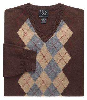 Lambswool Patterned Center Argyle V Neck Sweater JoS. A. Bank