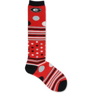 Georgia Bulldogs For Bare Feet Dots and Stripes 538 Socks