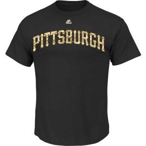Pittsburgh Pirates Majestic MLB Camo Wordmark T Shirt