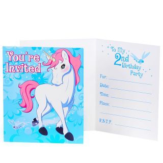 Enchanted Unicorn 2nd Birthday Invitations