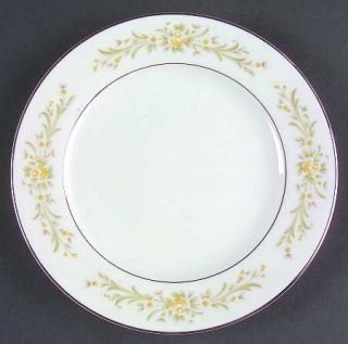 Carriage House Eloquence Bread & Butter Plate, Fine China Dinnerware   White&Yel