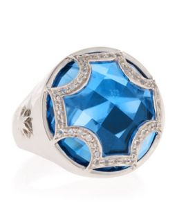 Sapphire with Maltese Canopy Ring, Size 7