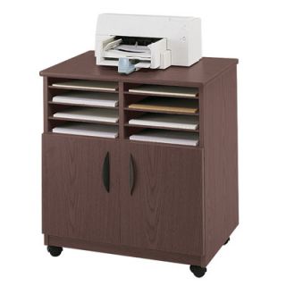 Safco Products Mobile Machine Stand with Sorter 1851 Finish Mahogany
