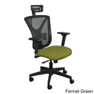 Fully Assembled Executive Mesh Chair With Black Base And Headrest (Iris (navy), flax, forsynthia (tan), fennel green, orange, teal, raspberry, limeWeight capacity 250 pounds Dimensions 38.75 to 42.5 inches high x 19.75 to 27.75 inches wide x 27 inches d