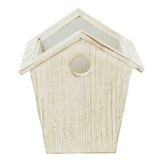 4.75 inch Whitewash Wood Birdhouse Planter (set Of 4) (WhitewashMaterials WoodQuantity Four (4)Dimensions 6.5 inches high x 4.75 inches wide x 4.75 inches deep )