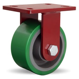 Hamilton Forgemaster Casters   6Dia.X3W Green Polyurethane Wheel    3/4 Sealed Precision Ball Bearings   Rigid   Green