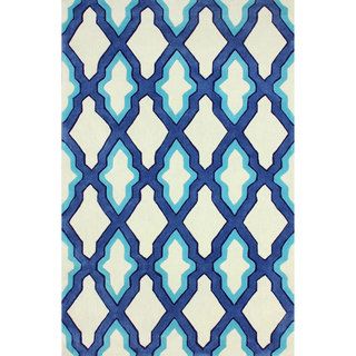 Nuloom Handmade Marrakesh Moroccan Blue Trellis Rug (76 X 96)