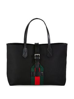 Gucci Techno Canvas Tote Bag   Black