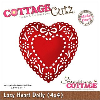 Cottagecutz Die 4x4 lacy Heart Doily Made Easy