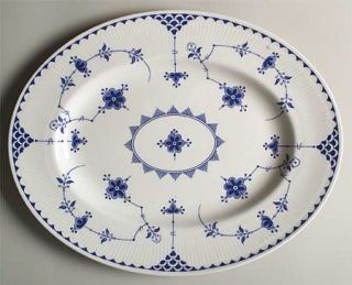 Masons Denmark Blue 14 Oval Serving Platter, Fine China Dinnerware   Blue Flor