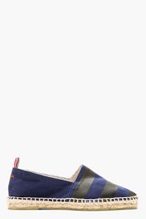 Castaer Navy Canvas Striped Pablo Slip_on Shoes