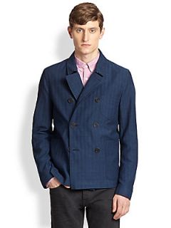 Burberry Brit Hester Workwear Linen Jacket   Blue