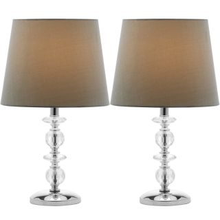 Safavieh Indoor 1 light Derry Green Shade Stacked Crystal Orb Table Lamp (set Of 2)