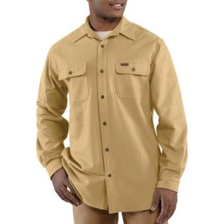 Carhartt Chamois Long Sleeve Shirt   Worn Brown, 2XL, Model# 100080