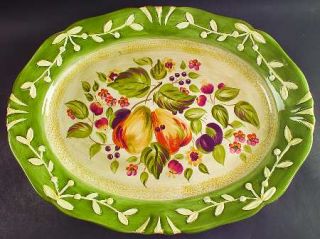 La Toscana 19 Oval Serving Platter, Fine China Dinnerware   Pamela Gladding, Fr