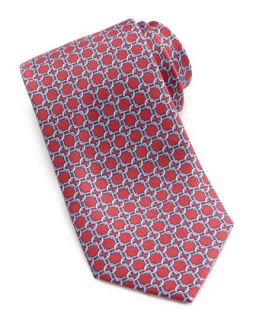 Square Link Silk Tie, Red