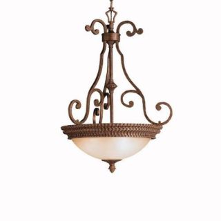 Kichler 3217TZG Transitional Inverted Pendant 3 Light Fixture Tannery Bronze w/ Gold Accent