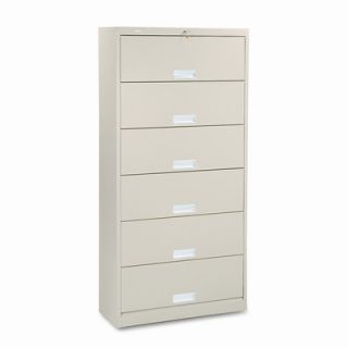 HON 600 Series 6 Drawer Letter Vertical File 626L Finish Putty
