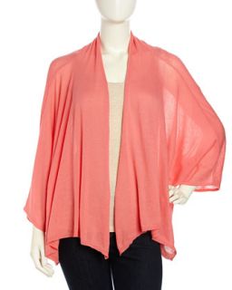 Cocoon Open Front Knit Cardigan, Pink Rhythm