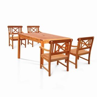 Benza Square Eucalyptus 5 piece Dining Set