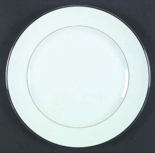 Counselor Simplicity Dinner Plate, Fine China Dinnerware   White With Platinum T